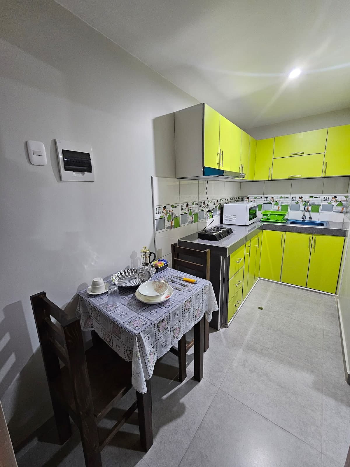 Apartment 7 private kitchenette and dining area